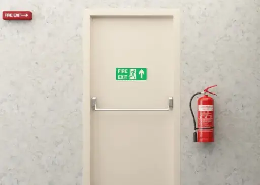 Tek Kanat Krem Yangın Kapısı